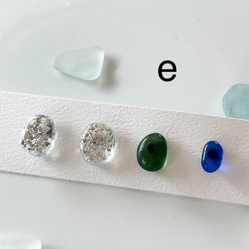 琵琶湖グラス 四つ玉ピアス プチピアス4こセット