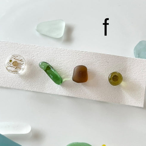 琵琶湖グラス 四つ玉ピアス プチピアス4こセット