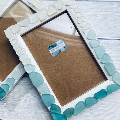 琵琶湖グラス フォトフレーム ブルー✖️ホワイト