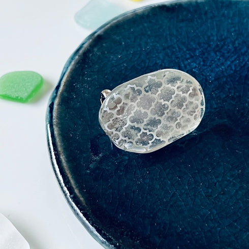 琵琶湖グラス 帯留め シーグラス和装小物