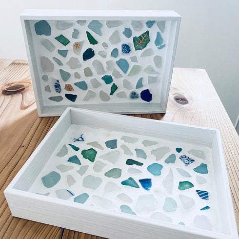 琵琶湖グラスタイルトレイ 壁飾りや小物入れにも。