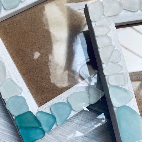 琵琶湖グラス フォトフレーム ブルー✖️ホワイト