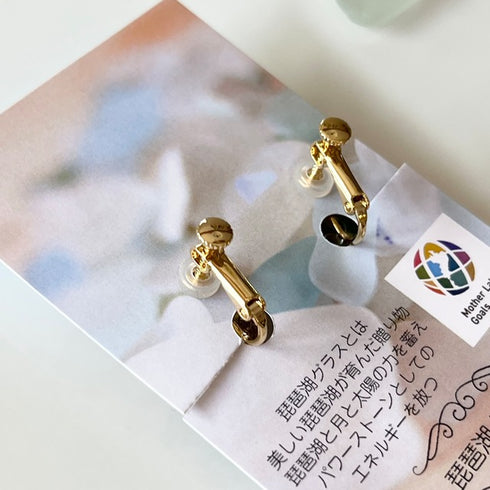 琵琶湖グラス キラキラハートピアス&イヤリング