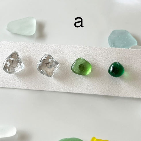 琵琶湖グラス 四つ玉ピアス プチピアス4こセット