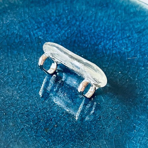 琵琶湖グラス 帯留め シーグラス和装小物