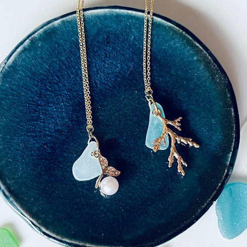 琵琶湖グラスネックレス サンゴ/ホエールテール 各種