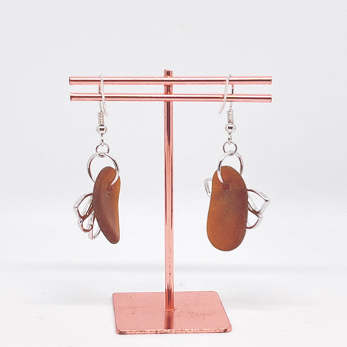 琵琶湖グラス 花びらチャームピアス