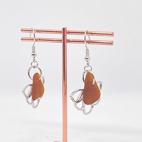 琵琶湖グラス 花びらピアス