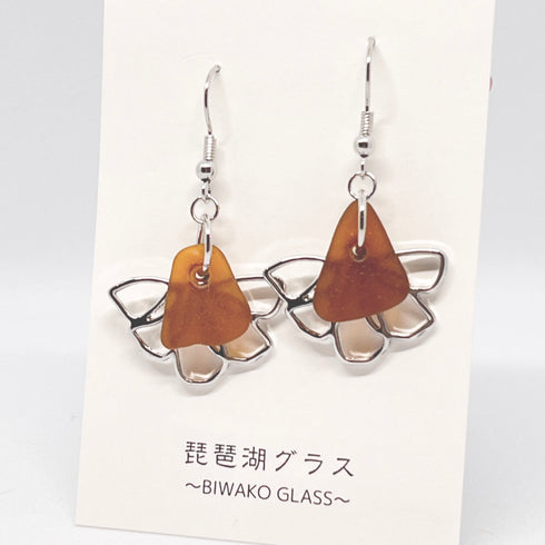 琵琶湖グラス 花びらピアス