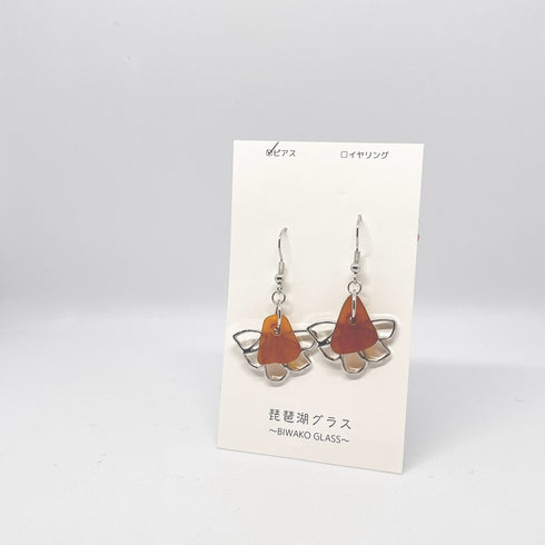 琵琶湖グラス 花びらピアス