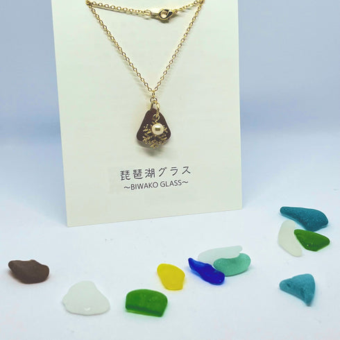 琵琶湖グラス 雪の結晶ネックレス