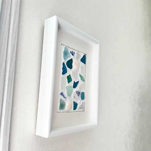 【ビーチグラスタイル】シーグラスアートフレーム ハンドメイド インテリア壁飾り